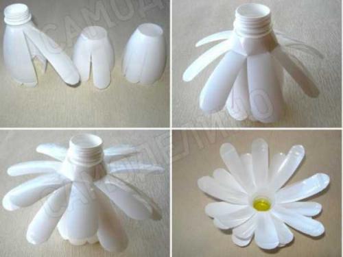 Как сделать из пластиковых бутылок цветы своими руками. Лотос 04
