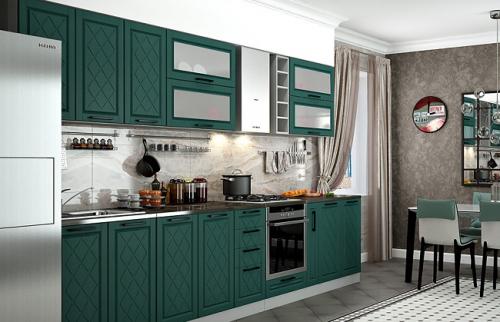 Изумрудная кухня. Кухня изумрудного цвета