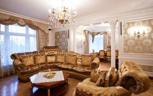 Бежевый интерьер с яркими акцентами. Бежевый в качестве основы