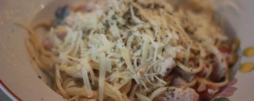 Паста карбонара с курицей в сливочном соусе. Карбонара с курицей