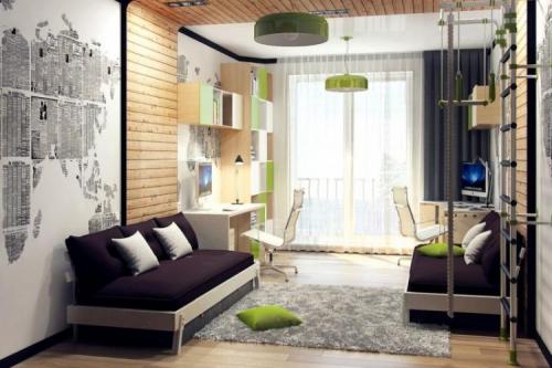 Шторы в детскую для разнополых детей. Территория пополам