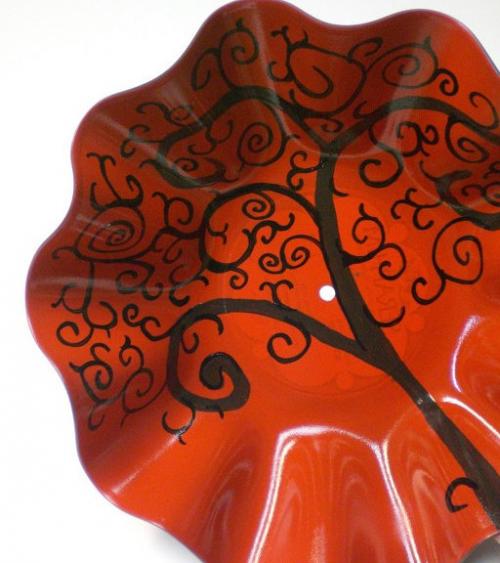 Что можно сделать из виниловых пластинок. Ваза для фруктов