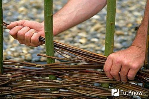 Ограждение для грядок своими руками. Заборчик из лозы для грядки своими руками