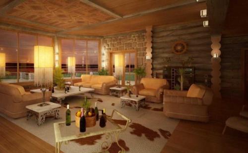 Дизайн маленького деревянного дома. Дома из бревна: варианты оформления интерьера