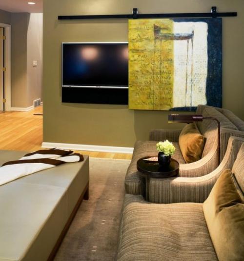 Как спрятать телевизор в интерьере?