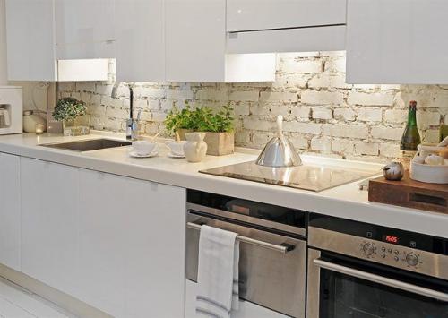 Декоративный кирпич в интерьере кухни. Кирпичная кладка, как декоративный элемент