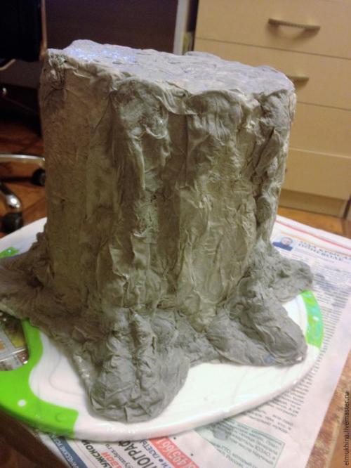 Пенек из картона своими руками. Делаем искусственный пень 37