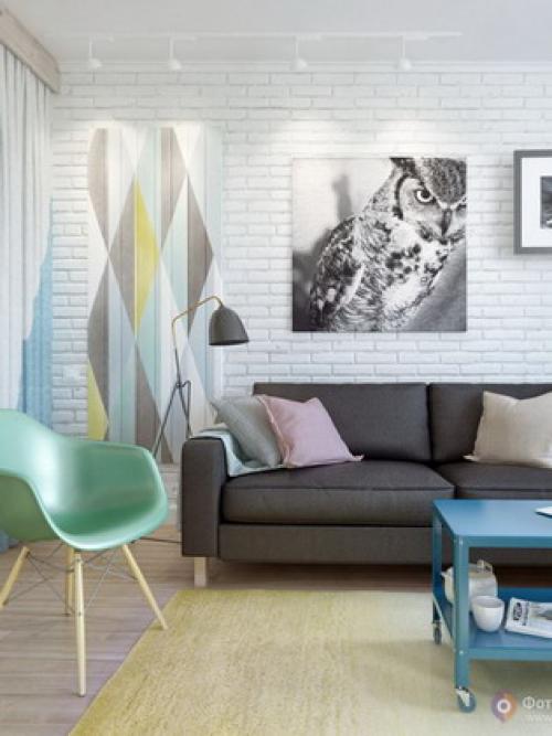 Стена из белого кирпича. Белый клинкерный кирпич в интерьере квартиры 04 Стена из белого кирпича. Белый клинкерный кирпич в интерьере квартиры 04