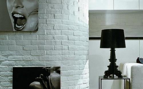 Стена из белого кирпича. Белый клинкерный кирпич в интерьере квартиры 07 Стена из белого кирпича. Белый клинкерный кирпич в интерьере квартиры 07