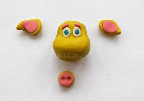 Поделки на новый год 2019 своими руками. Новогодняя желтая свинка из пластилина