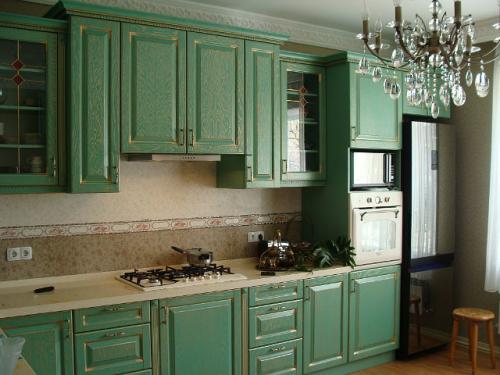 Обои для зеленой кухни. Преимущества зеленого цвета при создании интерьера кухни