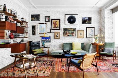 Стены кирпичные в квартире. Территория кладки из кирпича в интерьере 22