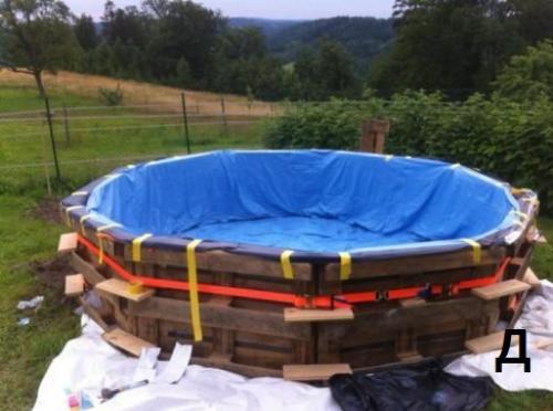 Бассейн своими руками из поддонов. Как посторить бассейн из поддонов.