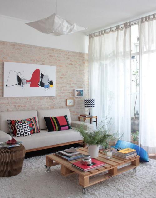 Настоящая кирпичная стена в интерьере. Отделка стен декоративным кирпичом