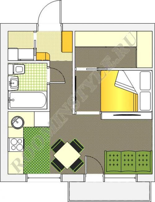 1 комнатная квартира дизайн. Советы по выбору дизайна однокомнатной квартиры 16