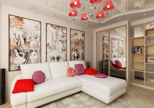 Дизай. 5 комнатной квартиры. Выбор отделки пола, потолка и стен