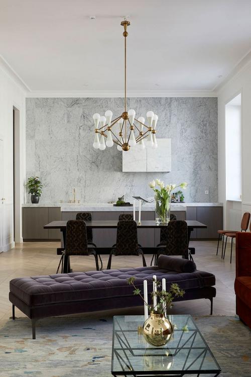 Современный интерьер с минималистичной кухней 01