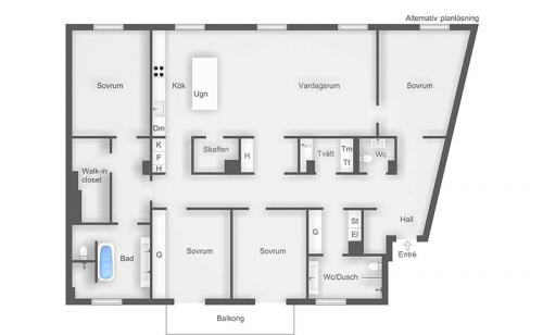 Современный интерьер с минималистичной кухней 10