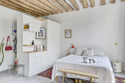 Небольшая квартира с балками в Париже (45 кв. м) 03