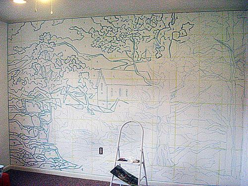 Цветы на стене рисунки. Некоторые особенности росписи по штукатурке 08 Цветы на стене рисунки. Некоторые особенности росписи по штукатурке 08