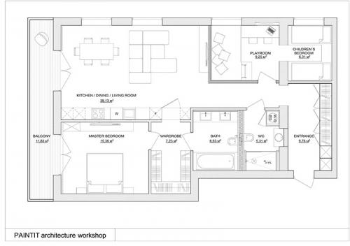 Стильная мансардная квартира в Киеве (100 кв. м) 12
