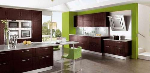 Кухня с коричневым фартуком. Коричневые идеи для кухни 11