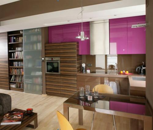 Кухня с коричневым фартуком. Коричневые идеи для кухни 12