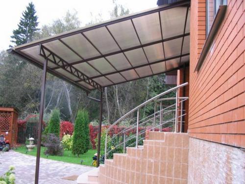 Односкатный навес из профнастила чертеж. Конструкция и составление сметы