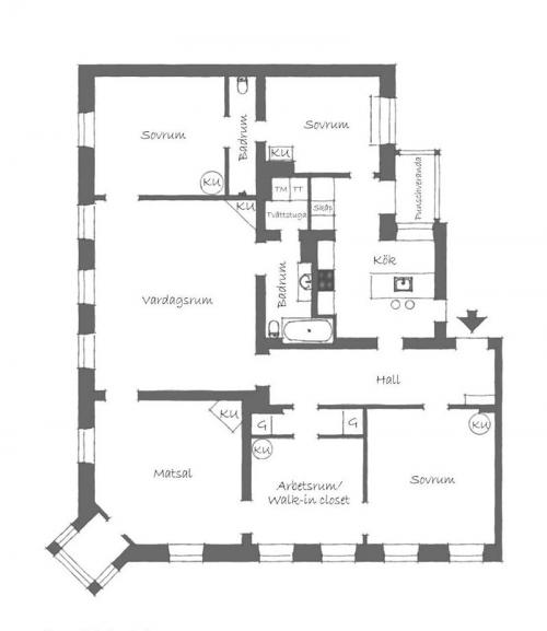 Смелая мебель и аксессуары в интерьере квартиры 16