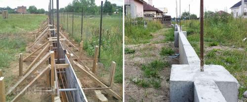 Забор из шлакоблока с ковкой. Строим забор из шлакоблока своими руками 08