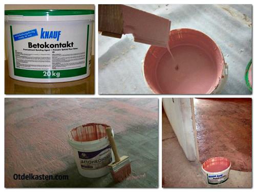 Как наносить шпаклевку на бетоноконтакт. Применение бетоноконтакта для разных поверхностей стен: как наносить грунтовку на окрашенную стену, нужно ли грунтовать под плитку?
