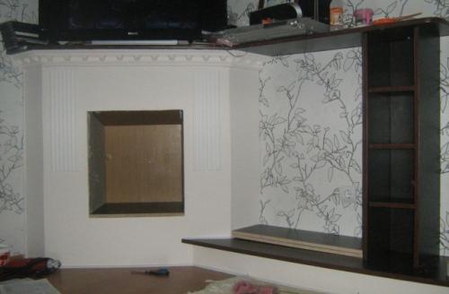 Угловой камин своими руками из картона. Строительство