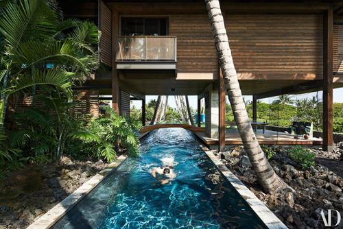 Бассейн, пальмы и мосты: удивительный дом на Гавайях 01