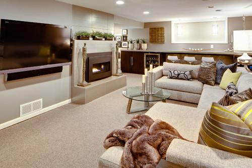 Интерьер цокольного этажа загородного дома. Интерьер цокольного помещения