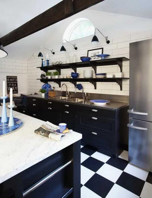 Черно-белая кухня 06