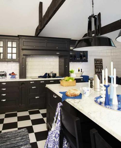 Черно-белая кухня 05