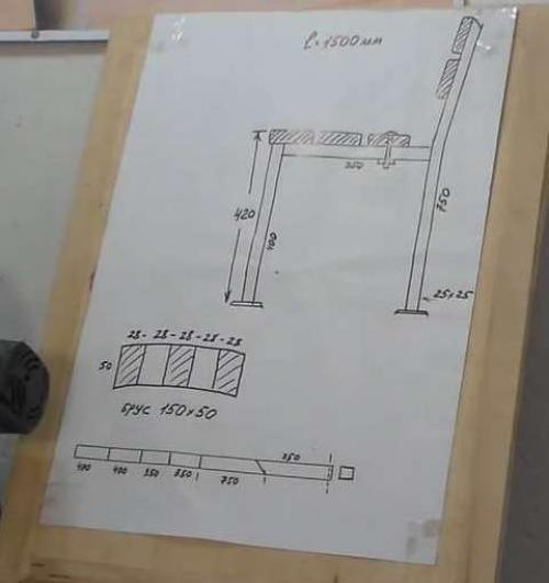 Каркас металлический для скамейки. Описание и размеры 04
