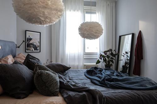 Красивый скандинавский интерьер в оттенках синего (47 кв. м) 19