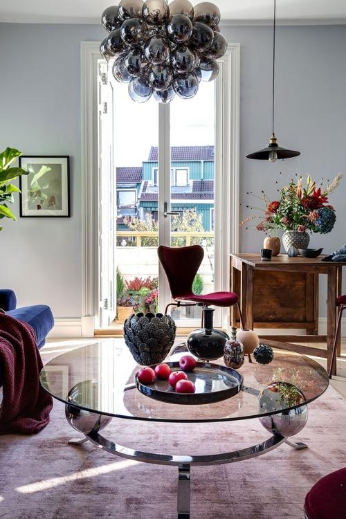 Красивый скандинавский интерьер в оттенках синего (47 кв. м) 22