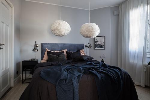 Красивый скандинавский интерьер в оттенках синего (47 кв. м) 18