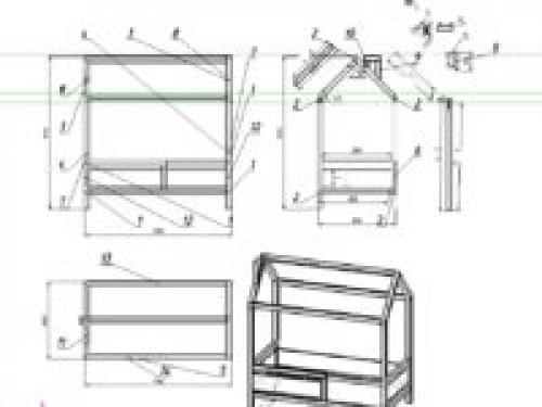 Чертеж детской кровати домика. Кроватка-домик: чертежи, инструкция, как сделать своими руками