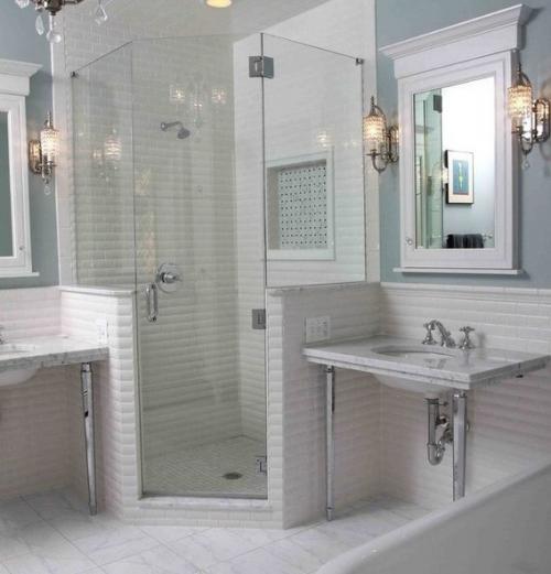 Интеpьepы ванных комнат с душeвой кабиной 01
