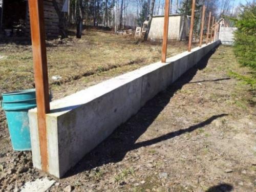 Фундамент под забор из кирпича и профнастила. Забор на ленте с кирпичными столбами