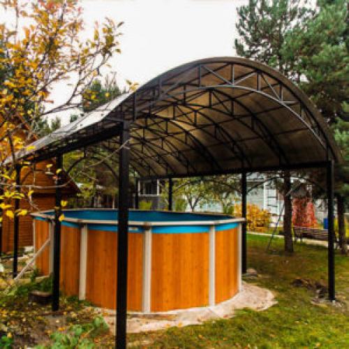 Как выбрать оптимальный размер навеса для моего бассейна. Какие навесы над бассейном можно установить
