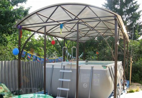 Как правильно установить павильон из поликарбоната на бассейн. Умельцу все нипочем