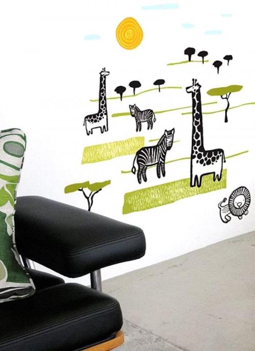 Декор стен в гостиной своими руками. Фотообои для украшения