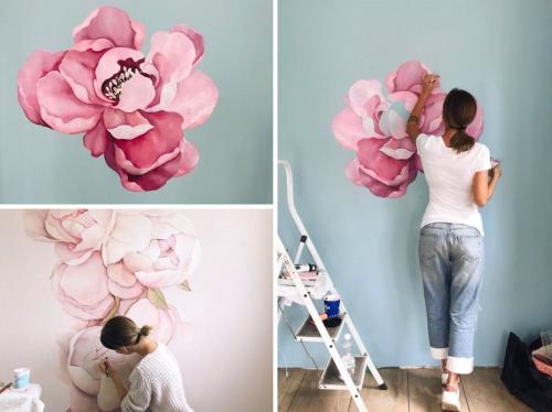 Декор стен в гостиной своими руками. Фотообои для украшения