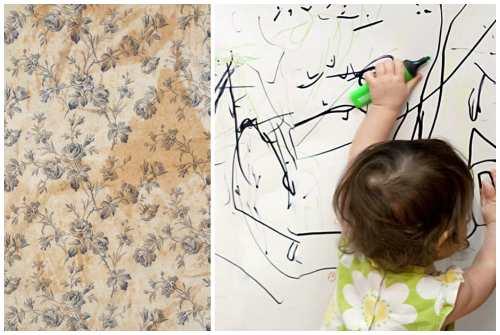 Как отбелить пожелтевшие обои. Удаление жирных следов со стен