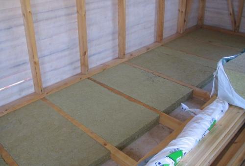 Пол второго этажа по плитам перекрытия. Деревянные перекрытия