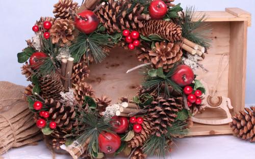 Украшение на новый год 2022 своими руками. Рождественский (новогодний) венок